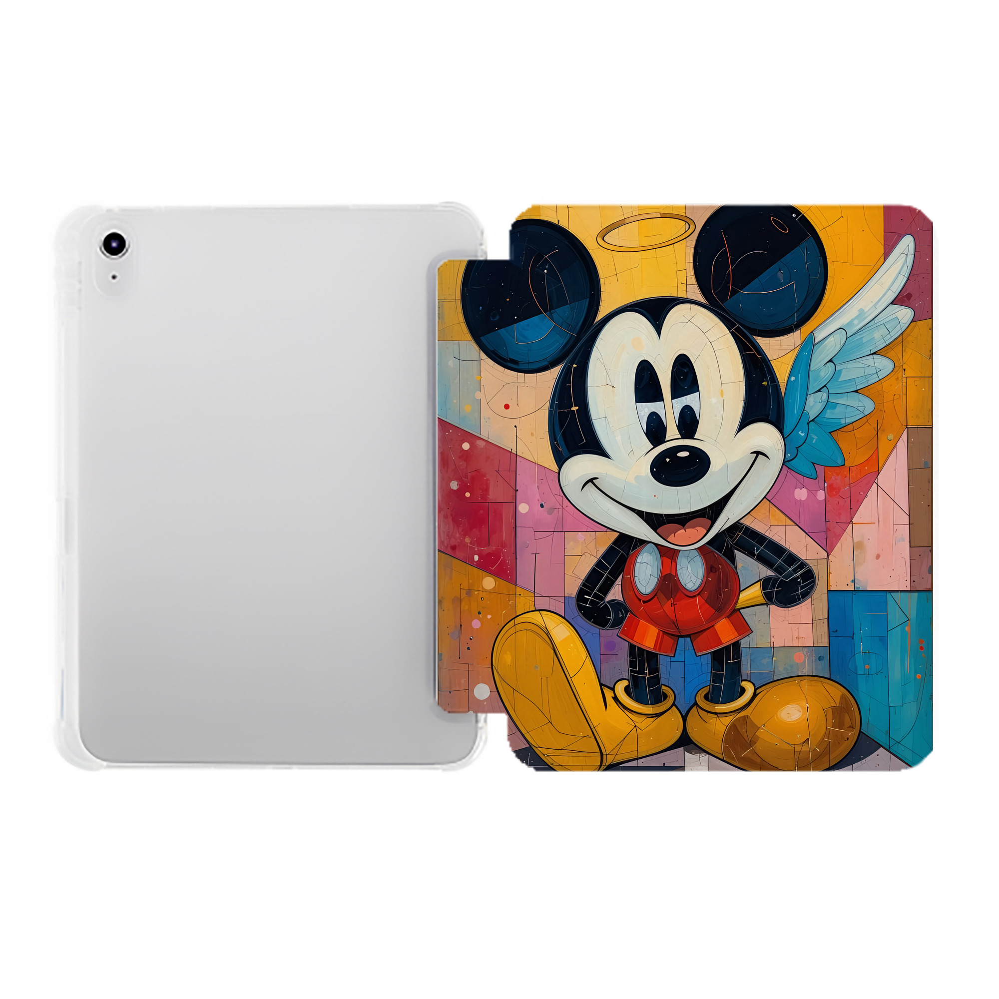 （画像用） ミッキーマウス Mickey Mouse IPad ケース ペン収納付き 三つ折りスタンド PUレザー×シリコン 対応機種9.5/10.5/10.9インチ